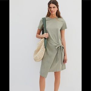 dolan draped midi dress moss green